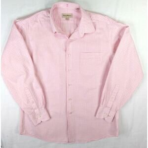 Tommy Bahama Adult Men's Sz L 16 34 / 35 Pink Plaid Shirt